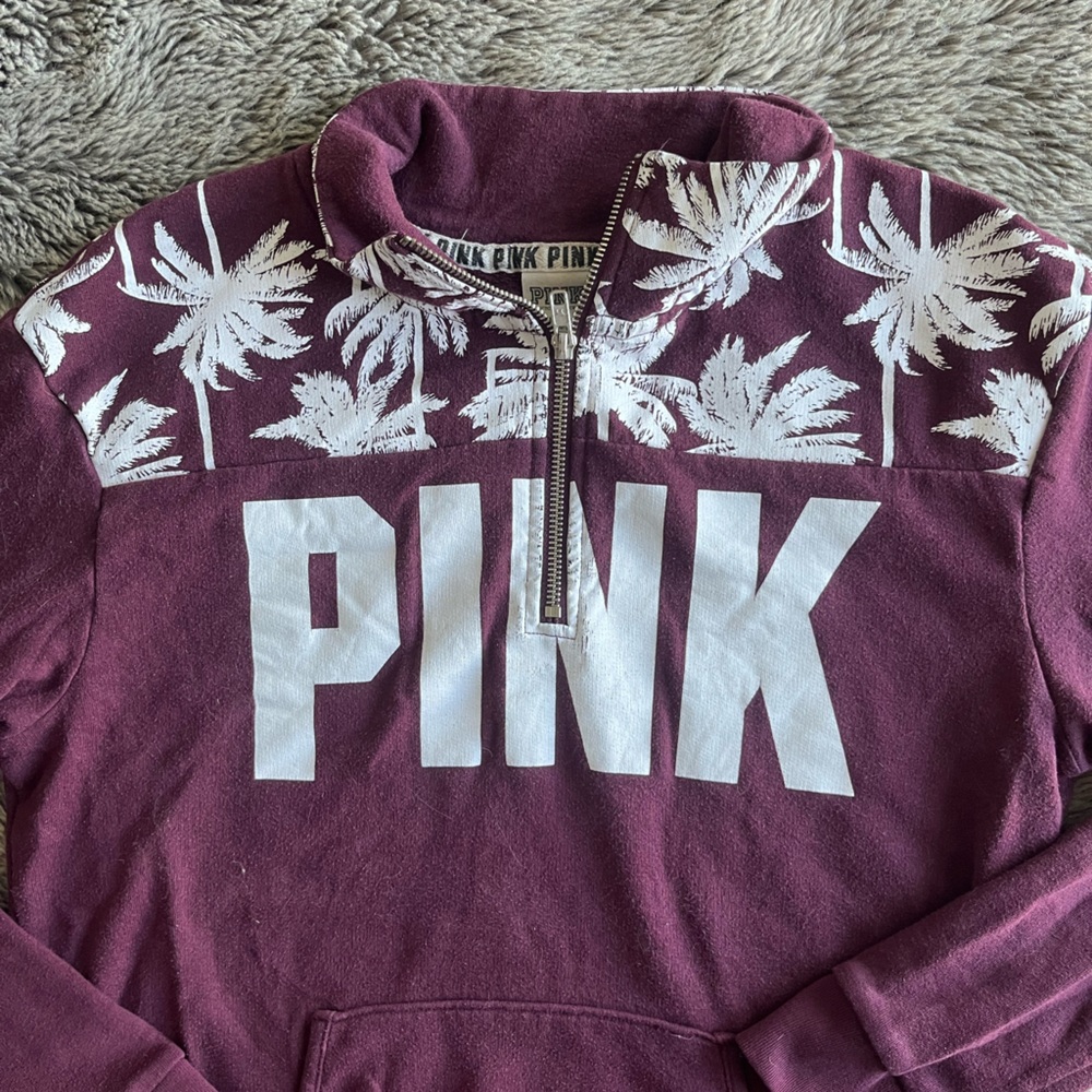 ✨2/25✨Victorias Secret PINK Tropical 1/4 Zip - Picture 3 of 4